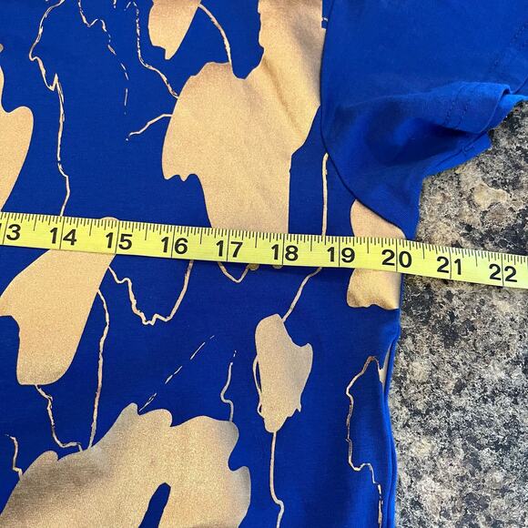 Adidas × Zoe Saldana Royal Blue Copper Metallic Short Sleeve Tee Small - Picture 9 of 10